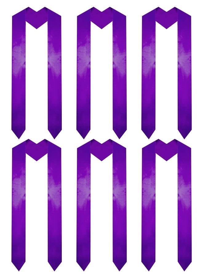 Gvhntk 6 Pieces 70 Inch Unisex Graduation Stole Plain Graduation Sash Stoles Honor Satin Stole for Adult Students Men Women - Image 1